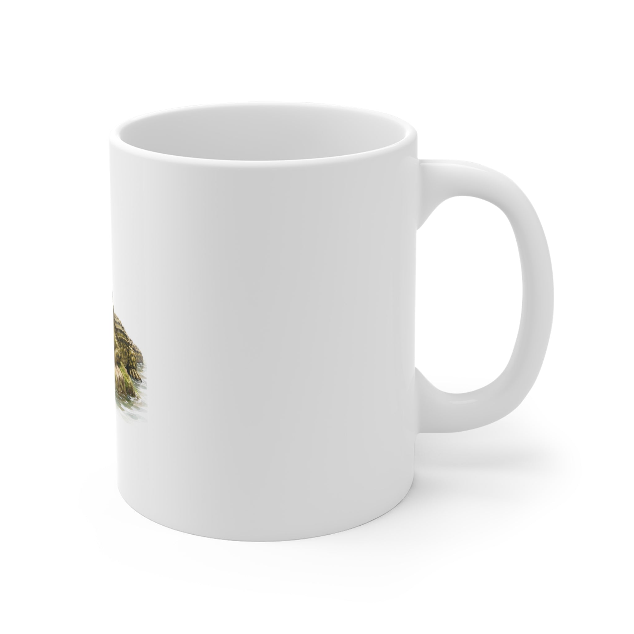 Baby Alligator Art Mug — 11oz Ceramic Cup with Alligator Illustration