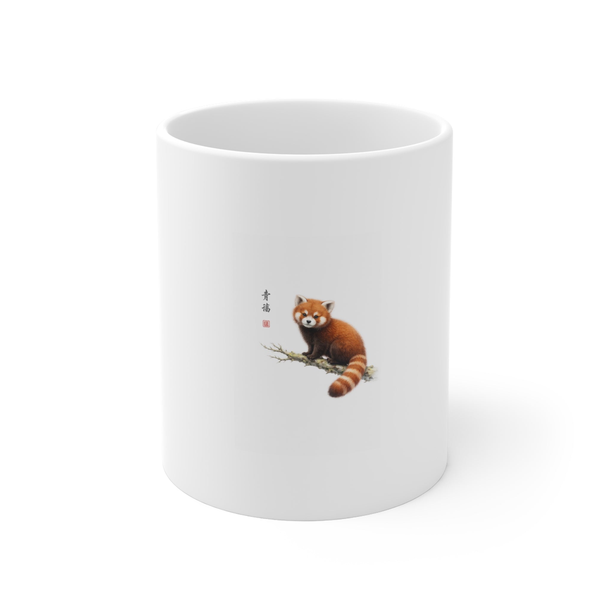 Red Panda Illustration Mug - Cute Japanese-Style Tea Coffee Cup (11oz)