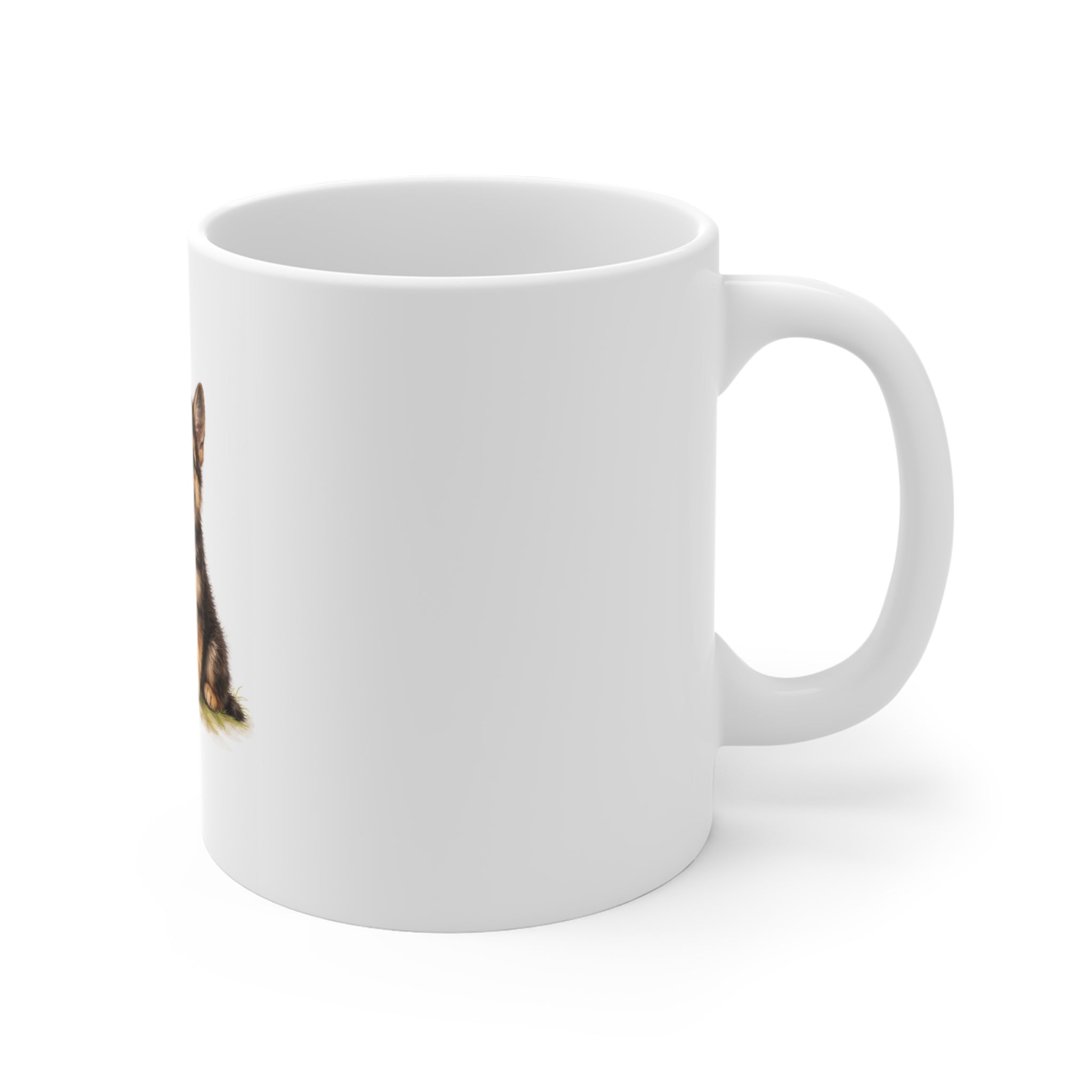 German Shepherd Puppy Mug — Cute Watercolor Dog Coffee Cup