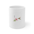 Hummingbird & Hibiscus Ceramic Mug — Delicate Floral Coffee Cup (11oz)